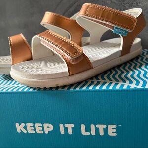 Gold Native Shoes Kids Charley Flat Sandals